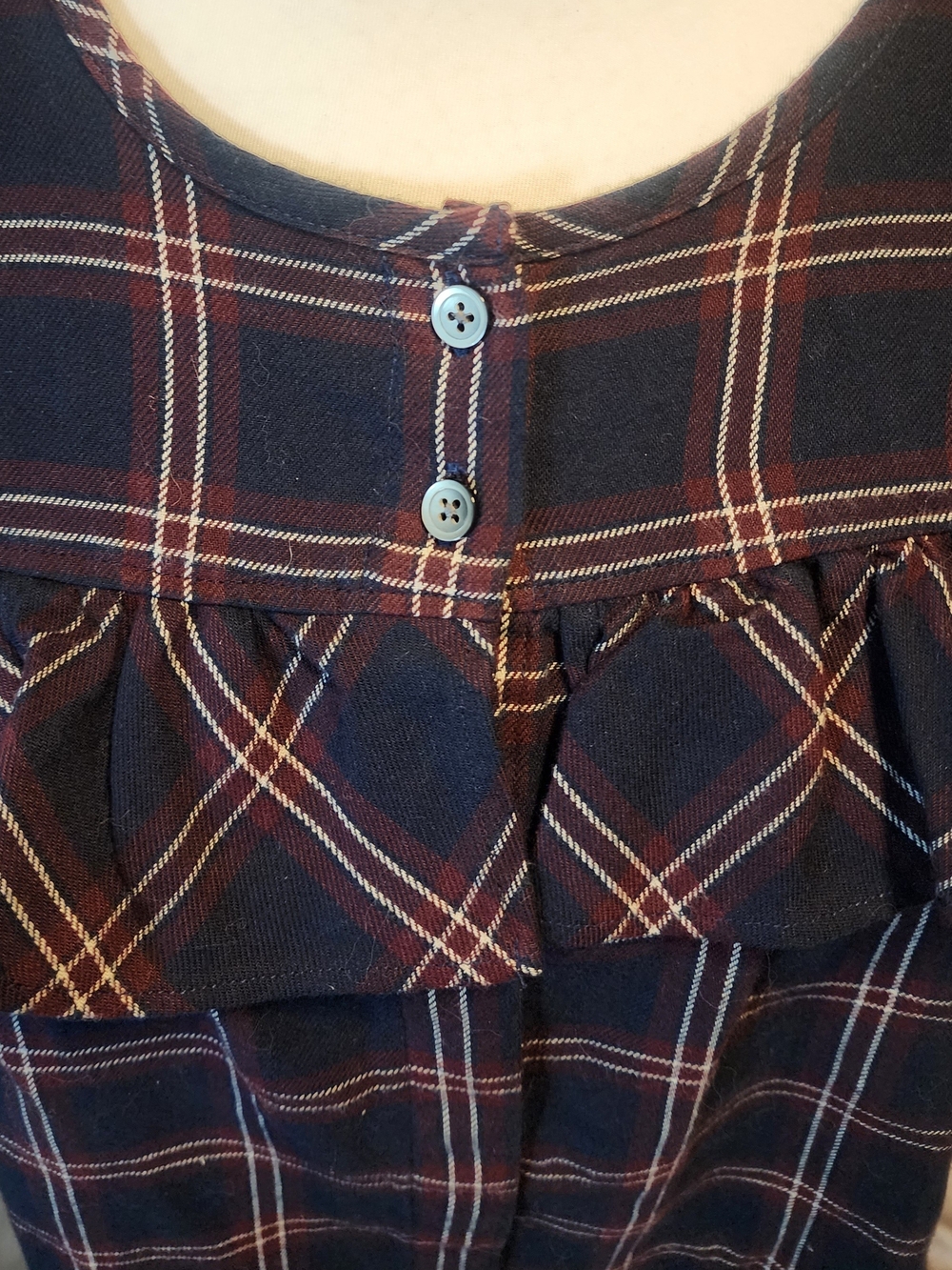 Madewell Navy and Burgundy Plaid Blouse - Picture 4 of 5